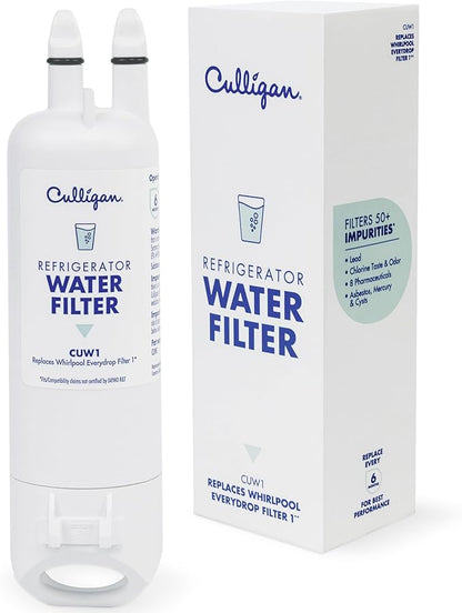 Culligan CUW1 Refrigerator Water Filter, Replacement for Whirlpool Water Filter 1 (EDR1RXD1), Replace Every 6 Months Pack of 1