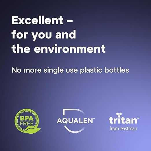 AQUAPHOR City Water Filter Bottle 500 ml | Portable Filtered Water Bottle with Integrated Water Purifier | BPA-Free | Reusable Bottle with Water Filter for Camping, Travel & Outdoor Use | Navy