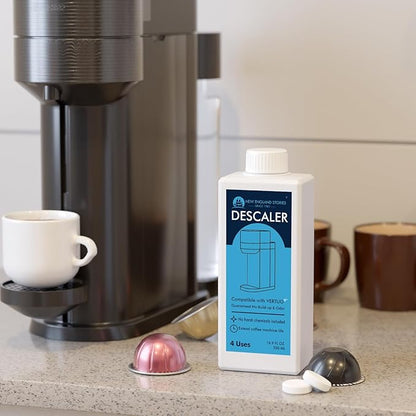 Nespresso Compatible Descaling Solution, 2 Years 8 Total Uses Descaling Kit. Effectively Remove Limescale & Mineral Build-Up. Restore Your Machine's Performance and Extend Lifespan for Perfect Coffee