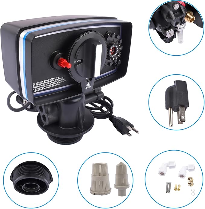 5600 Water Softener Timer,110V 12 Day Timer Control Valve for Water Filter Softener Resin Tanks 9''-11'' Diameter,Water Softener Control Valve Automatic Operating Mode 3w