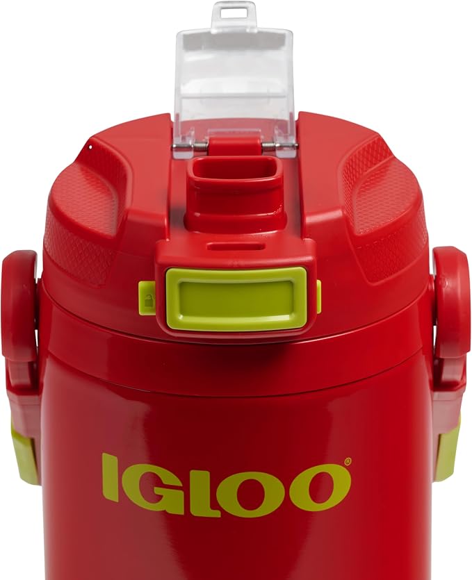 Igloo Rival Fusion 54 Oz Stainless Steel Sport Bottle | Insulated Water Jug | Red Heat