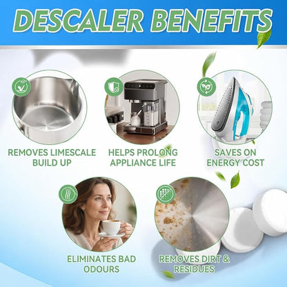 Kettle Descaler Tablet, Kettle Cleaner Remove Hard Water & Mineral Buildup, Hardwater Stains, Citric Acid for Cleaning & Descaling Water Distillers, Boilers, Limescale Remover For Kettles