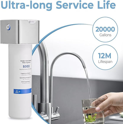 GIMILI 3 in 1 Kitchen Faucet with Under Sink Water Filter System, Reduces Lead, Chlorine, Bad Taste & Odor, Kitchen Sink Faucet with Drinking Water Faucet