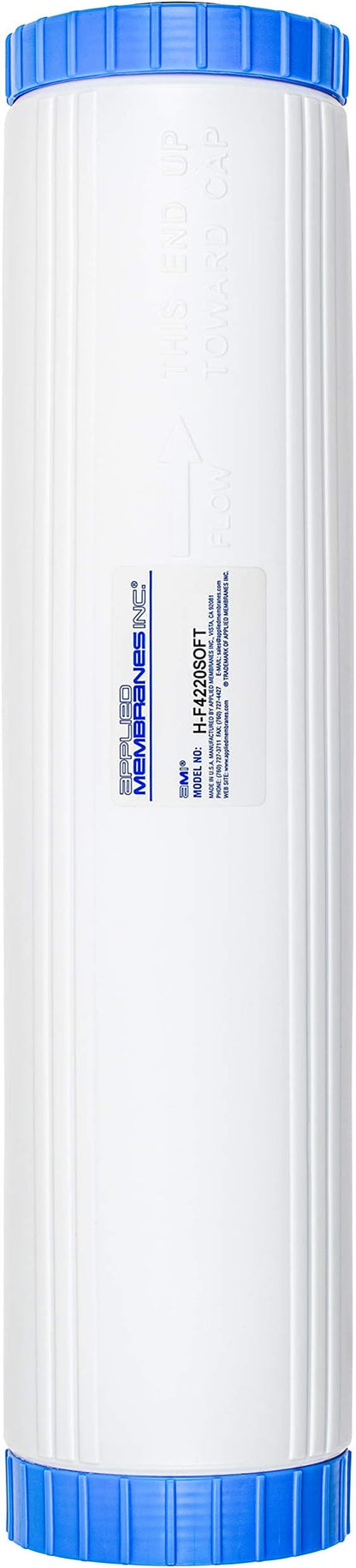 Water Softening Filter Cartridge | 4.5" x 20" to fit 20" Housing | Ion Exchange Filter Softens Water | Great for Washing Machines and Appliances (4.5 x 20)