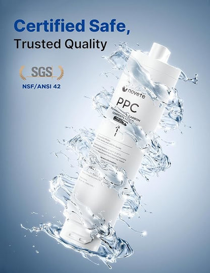 NOVETE CRF0A-PPC Countertop Water Filtration Replacement Filter, PPC Filter Cartridge, 6 Months, Compatible for CRF0A-QS, CRF1A-QS, CRF0A-Qi, CRF1A-Qi