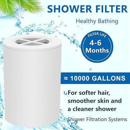 A01 Multi-Stage Shower Filter Replacement Compatible with Afina Filtered Shower Head for Hard Water, Filters Chlorine and Other Impurities,4 Pack,