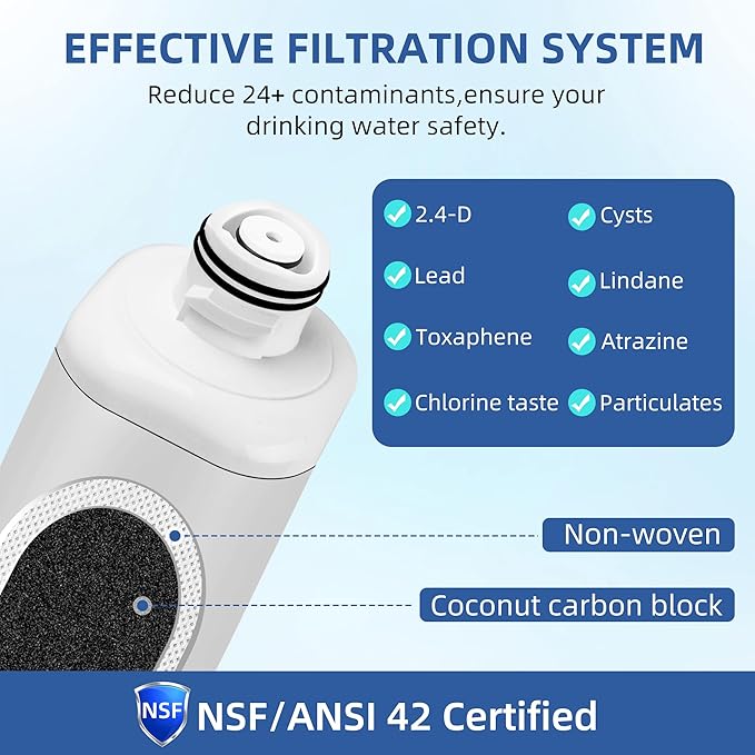 HAF-QIN Refrigerator Water Filter for Samsung HAF-QIN/EXP, Carbon Block Filtration, DA97-17376B Rs27t5200sr hafqin Rs22t5201sr Rf27t5241sr Rf29a9671sr, Bespoke Water Filter 3 PacK SETFEEL