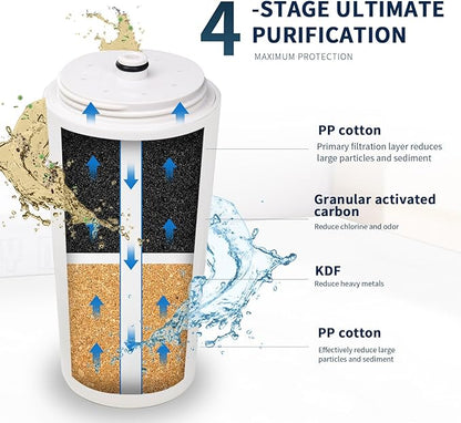 Shower Water Filter Cartridge - Compatible with Aquasana AQ-4100/4125/4105 Models (1 Pack)