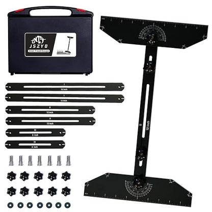Stair Tread Template Tool,Stair Tread jig,Stair Gauge,from The JSZYO Renovation System，Stair Gauge Set，framing Square，Stair gauges for framing Square (Black)