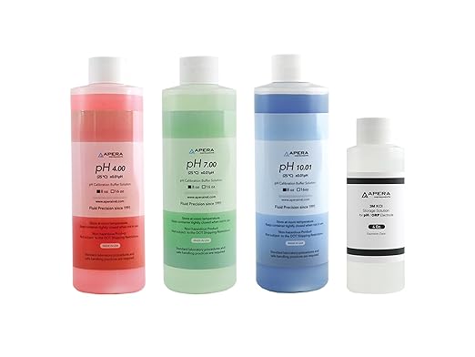 Apera Instruments AI311 Premium Series PH60 Waterproof pH Pocket Tester Kit & LLC-AI1109 8oz. pH Calibration Buffer Solution Kit
