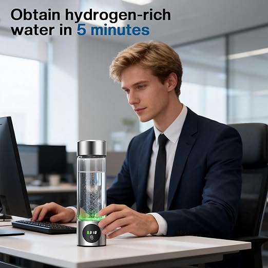 Hydrogen Water Bottle Generator, Portable Rechargeable aquahealth Hydrogen Water, Hydrogen Water Ionizer Machine, with SPE/PEM Technology, for Home Office Travel Fitness Drinking