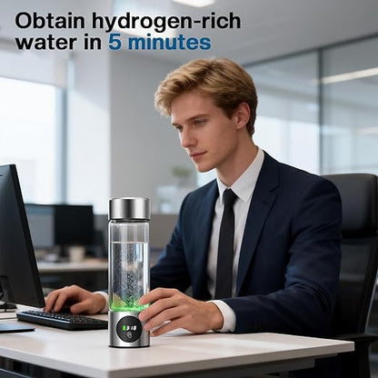 Hydrogen Water Bottle Generator, Portable Rechargeable aquahealth Hydrogen Water, Hydrogen Water Ionizer Machine, with SPE/PEM Technology, for Home Office Travel Fitness Drinking