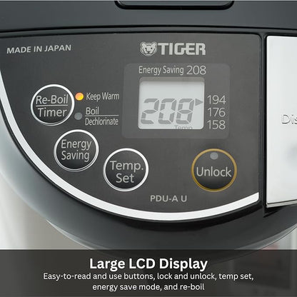 Tiger PDU-A50U-K Electric Water Boiler and Warmer, Stainless Black, 5.0-Liter