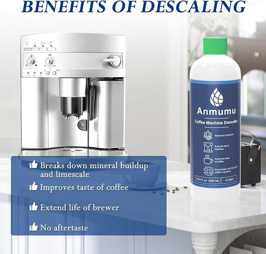 Anmumu Delonghi* Descaler EcoDecalk Cleaner for All Delonghi* Machines|delonghi* Descaling Solution 5 Uses(500 ML Pack)