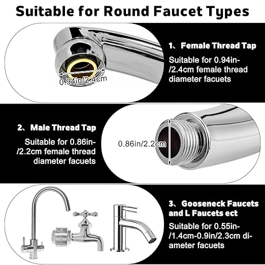 13 Pcs Sink Water Filter Faucet Set, 360 ° Rotating Bathroom Sink Filter, Kitchen Sink Faucet Water Filter Removes Chlorine Fluoride Hard Water Faucet Extender for Home Kitchen & Bathroom