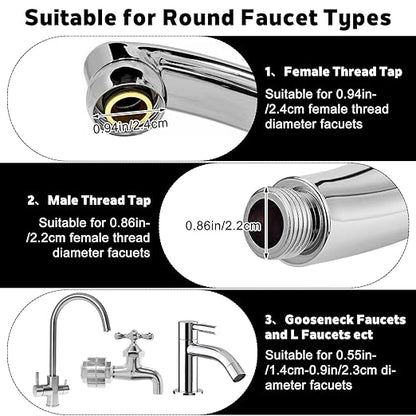 8 Pcs Sink Water Filter Faucet Set, 360 ° Rotating Bathroom Sink Filter, Kitchen Sink Faucet Water Filter Removes Chlorine Fluoride Hard Water Faucet Extender for Home Kitchen & Bathroom