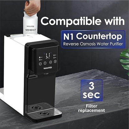 Waterdrop N1-CF Water Filter, Replacement for N1 Countertop Reverse Osmosis System, 6-Month Lifetime