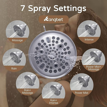 Filtered Shower Head - Water Softener Filters for Hard Water - Shower Head With Filters For Healthy Hair Skin Removes Chlorine & Heavy Metals - Nickel