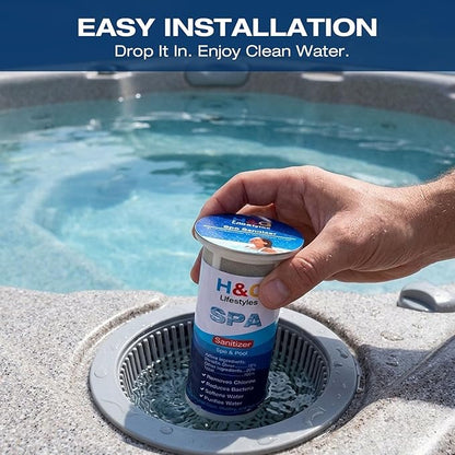 H&G Lifestyles Pool Metal Remover,Spa Water Filter for Pool & Spa, Iron Remover for Pools, Pool Scale Build-Up Remover, Reduces Metals & Prevents Staining, Lasts Up to 6 Months, 2 Pack