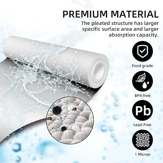 Filterelated RV Dual Water Filter System with 3/4" Brass Fittings Two Filters Included Reduces Sediment,Chlorine,Bad Taste and Odors,Suitable for RVs,Boats,Farming &Gardening