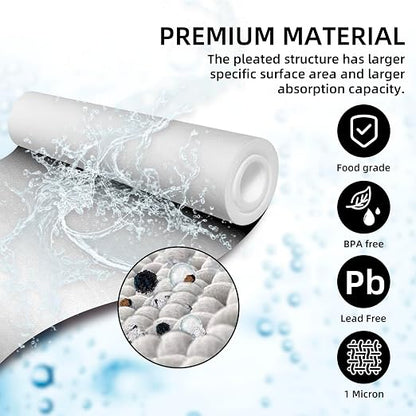 Filterelated RV Dual Water Filter System with 3/4" Brass Fittings Two Filters Included Reduces Sediment,Chlorine,Bad Taste and Odors,Suitable for RVs,Boats,Farming &Gardening