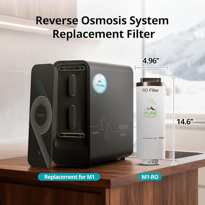 VIOMI M1-RO Filter, Replacement for Viomi Reverse Osmosis Water Filter, 48-Month Lifespan, Compatible with M1 Mineral Reverse Osmosis System