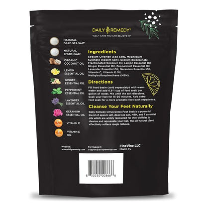 Citrus Detox Foot Soak with Epsom Salt - for Foot Callus, Immune Boost, Damaged Toenail, Athletes Foot, Pedicure and Soothes Tired Feet - Made in USA