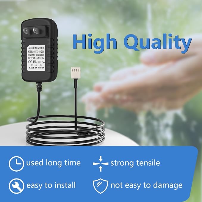 for Soft Water Supply Clack Part V3186-06, 15V DC Water Softener Transformer for Manufactured 2017 or Later Power Cord