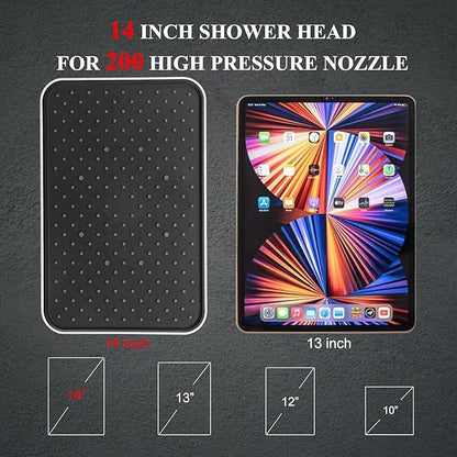 Tandem Shower Head with Filters-14'' Rainfall ShowerHead,Filtered Power Wash Handheld for Hard Water,High Pressure Output, Reduces Dry Itchy Skin, Improves Condition of Your Body, Hair