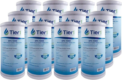 Tier1 5 Micron 10 x 4.5 Water Filter | Whole House Carbon Block Filter Replacement Cartridge | Replacement for Pentek EP-BB, EP5-BB, 155548-43, CG5-104, EV910805 | 4.5 x 10 Water Filter (12-Pack)