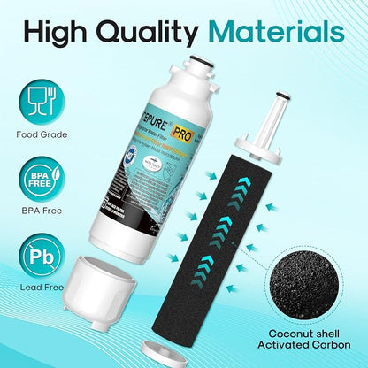 ICEPURE PRO ADQ73613401 NSF401&53&42 Certified Refrigerator Water Filter Compatible with LG LT800P, LT800PC, Kenmore 9490, ADQ736134 ADQ73613402 ADQ75795104 LSXS26326S LMXC23746S LMXC23746D, 3PACK