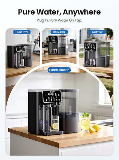 JIMMY R9 Pro Countertop Reverse Osmosis Water Filterr,7 Stage Purification with UV, Instant Hot & Cold Portable Water Purifier with 2X 1L Removable Pitchers,No Installation,for Baby Formula