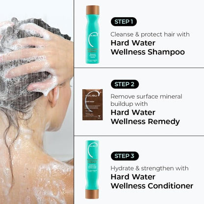 Malibu C Hard Water Hair Clarifying Shampoo - Travel Size Sulfate Free Chelating Formula for Build Up & Scalp Detox - Removes Minerals, Prevents Discoloration, Restores Shine - Vegan Hair Care, 3.4 oz