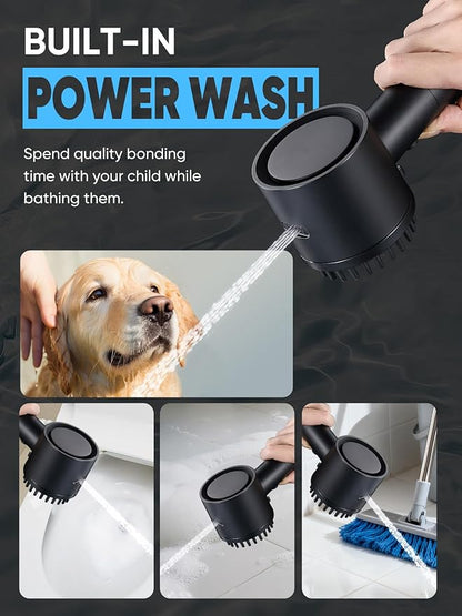 Cobbe Filtered Shower Head with Handheld, High Pressure 5 Spray Mode Showerhead with Filters, Built-in Power Wash for Hard Water - Remove Chlorine - Reduces Dry Itchy Skin, Black