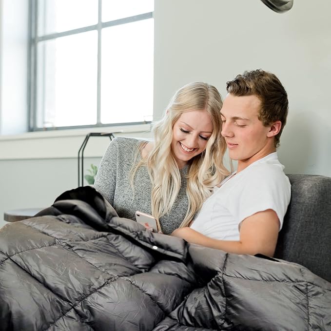 KingCamp Puffy Blanket for Camping, Warm Down Alternative Outdoors Indoors Quilt, Lightweight Compact Packable Windproof Blankets for Stadium, Airplane, Travel, Picnics, Backpacking