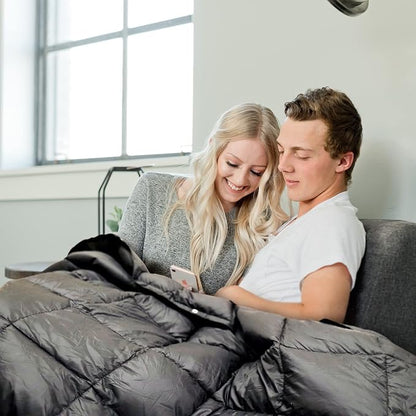 KingCamp Puffy Blanket for Camping, Warm Down Alternative Outdoors Indoors Quilt, Lightweight Compact Packable Windproof Blankets for Stadium, Airplane, Travel, Picnics, Backpacking