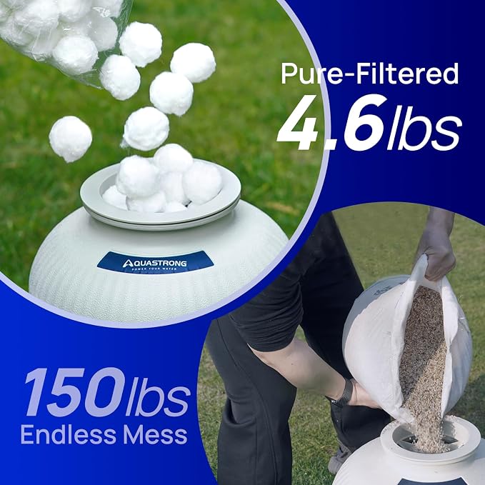 AQUASTRONG Pool Filter Balls for Sand Filters, 4.6 lbs Reusable Pool Sand Filter Balls (Replaces 150 lbs of Sand), Efficient Water Filtration Pool Filter Balls for Swimming Pools, Filter Pumps