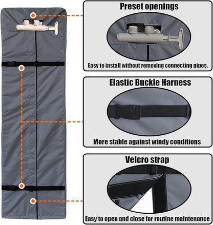 Water Softener Cover for WHES30E/WHES40E Grain Softener, Openable top Easy to use Removal-free installation for UV Dust protection of Water Softener Housings Outdoor or indoor (Grey)