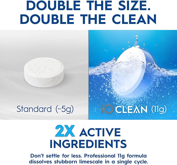 iO CLEAN Coffee Maker Cleaner & Coffee Machine Descaler Tablets – 24 Count Universal Coffee Pot Cleaner and Descaler Solution – Compatible with Keurig, Nespresso, Ninja, Breville, DeLonghi