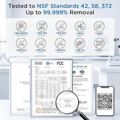 ANGEL X2 Tankless Reverse Osmosis System, 700 GPD, Under Sink RO Filter | NSF standards, 0.5 GPM fast flow, 2.5:1 pure-to-drain ratio, slim 4.72’’ design, easy DIY installation, 2-sec filter changes