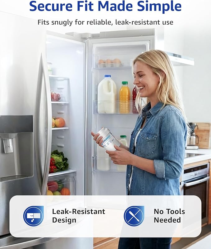 Overbest OB6013 Replacement for GE® MWF®, Smartwater® MWFP, MWFA, GWF, HDX FMG-1, WFC1201, GSE25GSHECSS, Kenmore® 9991, RWF1060 Water Filter, 3 Filters