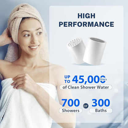 iSpring 33-Stage High Output Universal Shower Filter SF2S with Replaceable Cartridge, Better Skin, Softer Hair, and Stronger Nails, Chrome