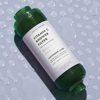 VOESH Vitamin C Shower Filter, Lavender Land, Shower Aromatherapy, Water Purifier, Water Softener, Vegan Probiotics, Spa Shower Head, Water Filter, Shower Self-Care