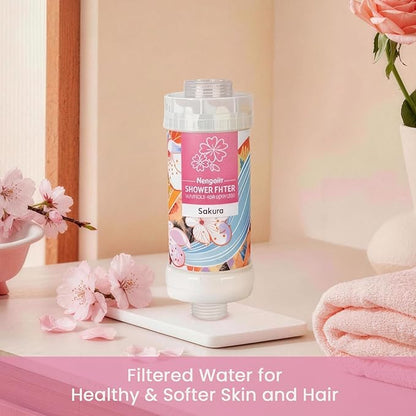 Vitamin-C Handheld Showerhead Filter For Hard Water, Luxurious Scent Skin Care & Hair Enhancement Softener Purifier, Aromatherapy Water Purify, Sakura Odor