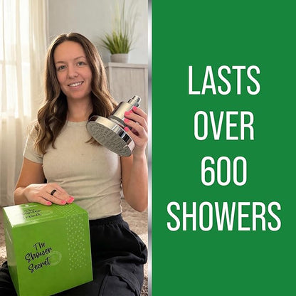 Replacement Cartridge - Lab Tested Chlorine Reducing Shower Water Filter - Multi Stage Calcium Sulfite KDF 55 Type Filter for Improved Hair & Skin - Reduce Hard Water for Dry Itchy Skin, Dandruff