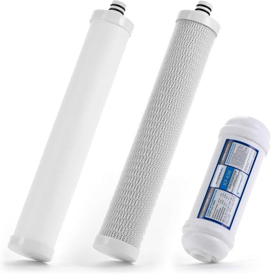 Hydronix HX CUL-3 Compatible Culligan AC-30 AC-15 RO 3 Filter Replacement Set for Reverse Osmosis Drinking Water System, 12.5x5x1.9, White - HX-RO-CUL-3