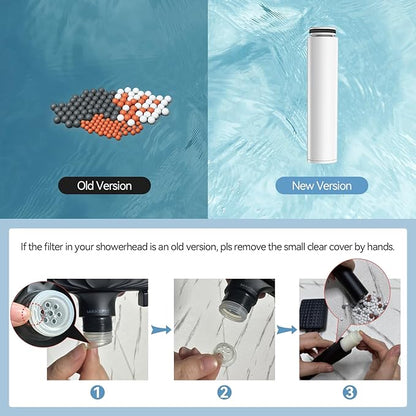 Shower Head Filter for Handheld Shower Head, 1 Pack Replacement Water Softener Filters for Hard Water - Remove Chlorine and Harmful Substances to Protect Your Skin & Hair