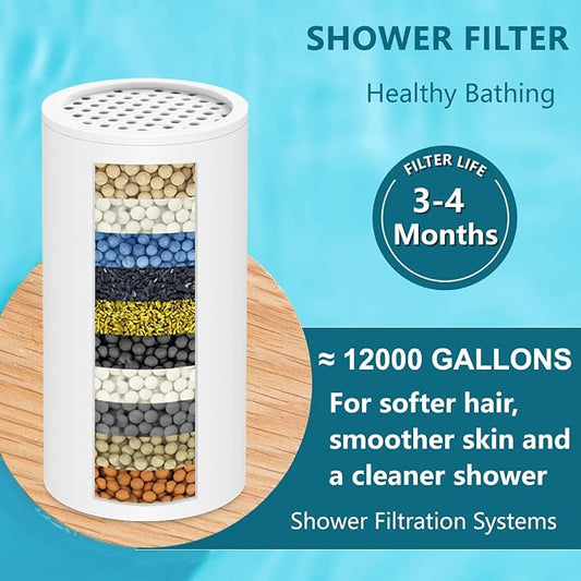 Replacement Shower Filter Compatible with SR SUN RISE Fixed shower head, Hard Water High Efficiency Filter 3 Pcs