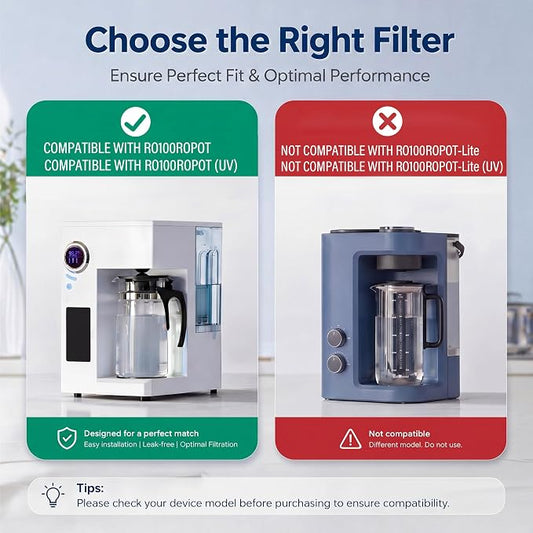 4 Pack Remineralization Water Filters Replacement, Compatible with Bluevua RO100ROPOT and RO100ROPOT(UV) Systems, Alkaline for Reverse Osmosis Filter, Remineralize and Increase pH