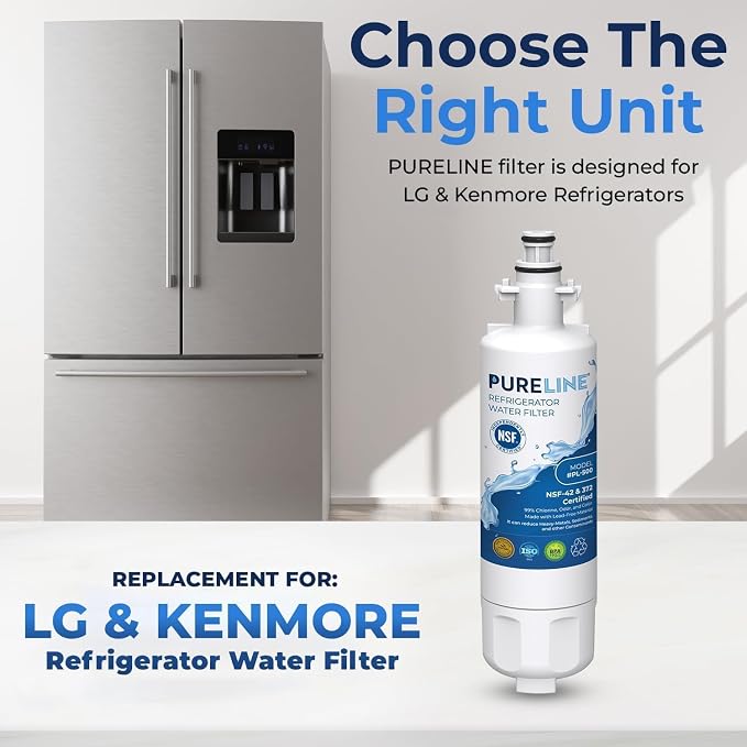 Pureline 9690, LT700P Replacement for LG LT700P, Kenmore Elite 9690, Kenmoreclear 46-9690, ADQ36006101, HDX FML-3, Refrigerator Water Filter - With 3 LT120F Air Filters